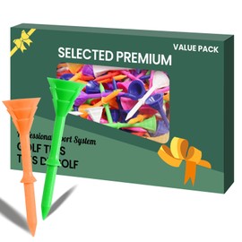 AXKAL Golf Tees Kunststoff 3 1/4 Zoll 83 mm unzerbrechlich doppellagig niedriger Widerstand flexibel Wert 30 Stück Golf Tee Spikes für Court Outdoor Sports (gemischte Farben, 60 Stück - 8,9 cm)