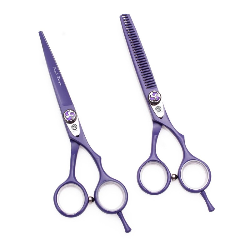 Kit Tijeras Profesionales Estilista Barbero Peluquero Purple Dragon 6 pulgadas