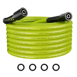 POHIR 25ft Pressure Washer Hose - 3600 PSI High Pressure Replacement Hose, M22 14/15mm Connector, Kink-Resistant, Electric Car Wash, 4 O-Rings, Flexible Extension for Power Washing