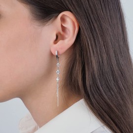 JC Jeweller Carat Earrings Silver 925 Zircon (Lieblich), Silver