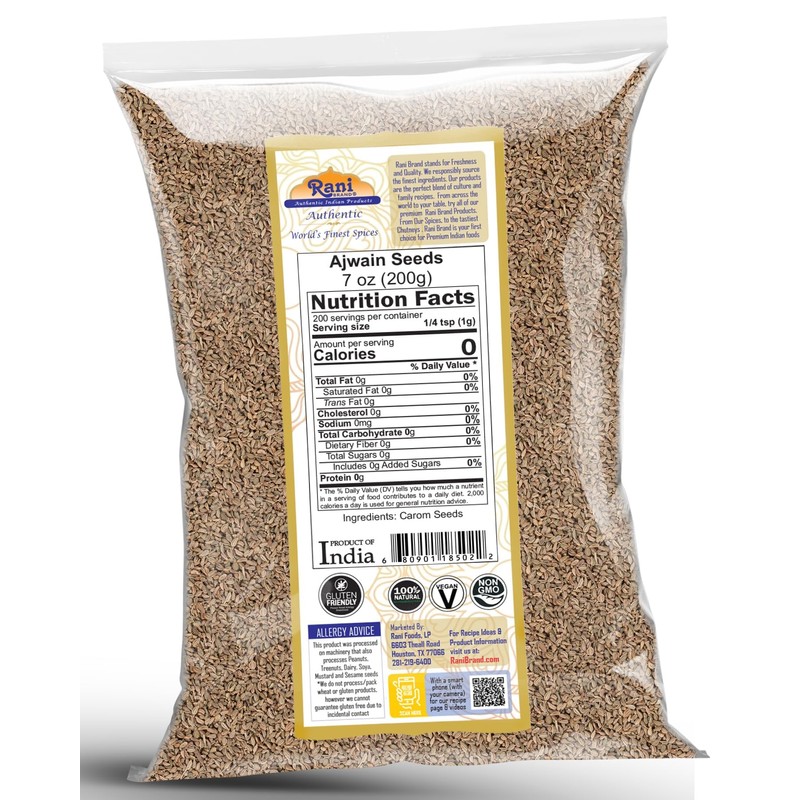 Rani Ajwain Seeds (Carom Bishops Weed) Spice Whole 7oz (200g)