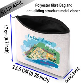 BLUPARK La Barceloneta Map Makeup Bag La Barceloneta Women Gift La Barceloneta Trip Toiletry Bag Moving to La Barceloneta Gift (La Barceloneta)