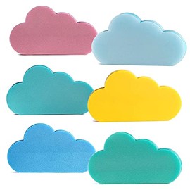 Bokinyoung Cute Translucent Sticky Notes Self Adhesive Removable Waterproof Fun Colored Cloud Sticky Notes 6 Pack