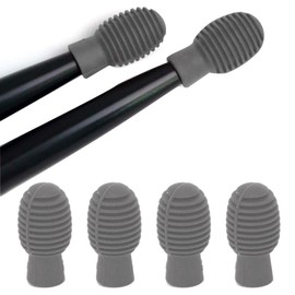 Drum Mute Dampener 4Pcs Silicone Drumstick Silent Practice Tips Cover Percussions Mute Protector Replacements Drumstick Practice Aids Percussion Accessory(Gray)