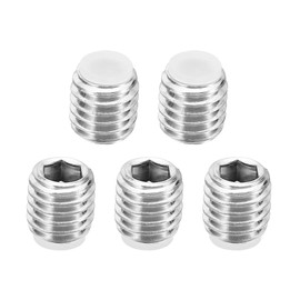 PATIKIL 5pcs M8x8mm Nylon Tip Threads Metric Hex Socket Head Cup Point Anti-Slip Set Screw Internal Hex Drive Hardware 304 Stainless Steel