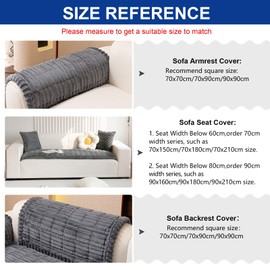 GKXLH Thick Sofa Cover, Washable, Soft Corduroy Universal Couch Cover, 2, 3, 4 Seater, Non-Slip Sofa Cover, Cosy Sofa Cover, Sofa Throws, Furniture Protector for Living Room (70 x 70 cm)