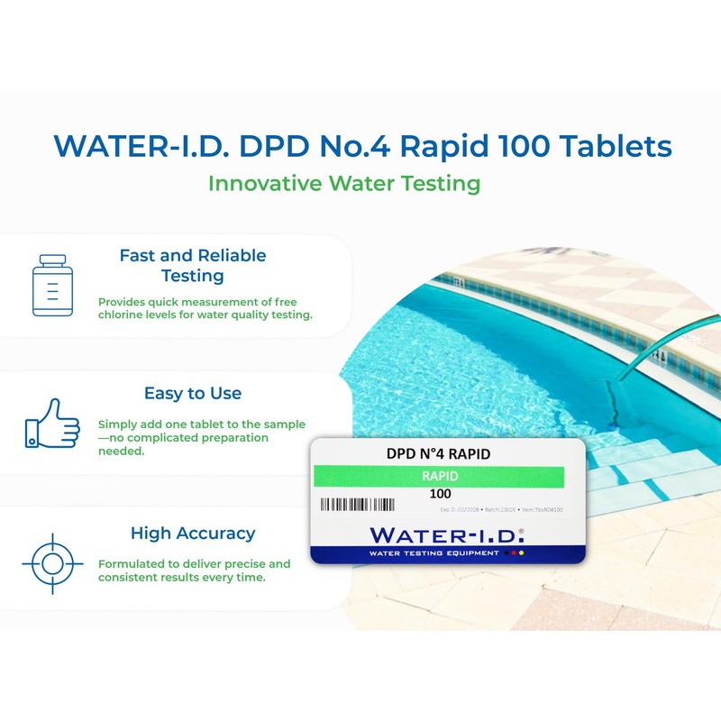 WATER-I.D. - DPD No.4 Rapid Dissolve Tablets | Accurate Chlorine