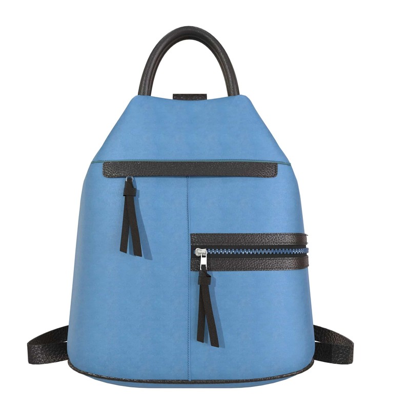 KMISSO Stylish Women's Shopper Backpack Vegan Leather 30606, blue