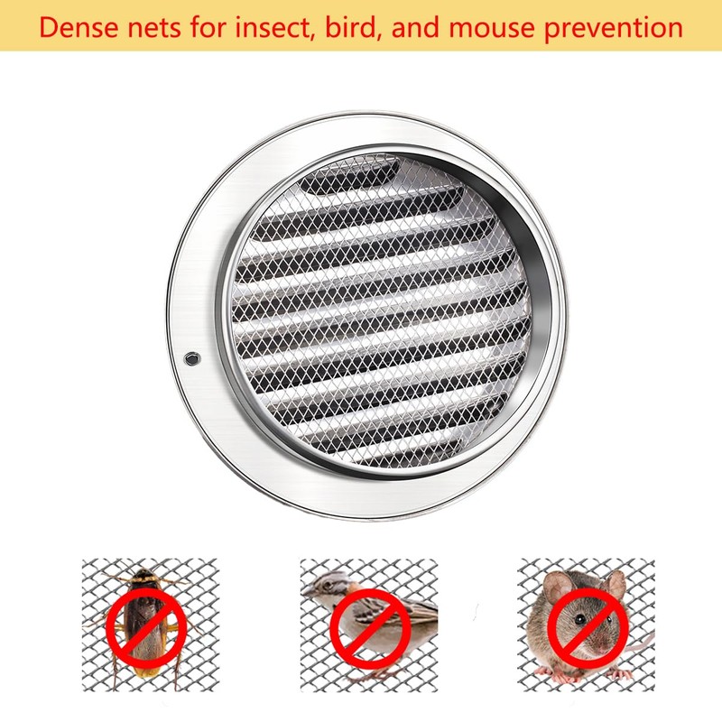 Qrity Vent Outlet Stainless Steel Vent Covers, Round Louver Grille