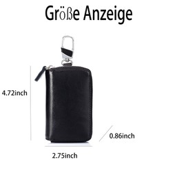 UFOVAOK Men's Key Case Leather Genuine Leather Key Bag Small with Hook (4.7 x 2.7 x 0.86 Inches) - For Front Door Car Keys, Ferrous