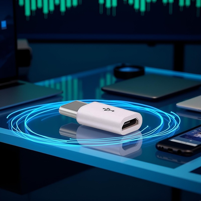 Galyacht White Universal USB 3.1 Type-C Connector to Micro USB
