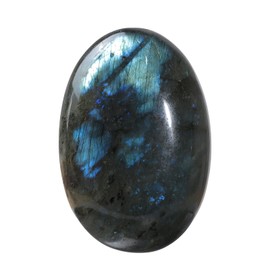 moonsix Irregular Labradorite Thumb Worry Stone, Polished Energy Palm Stone Reiki Healing Crystal for Chakra Balancing & Stress Relief, 251-300g