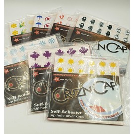 Cruzin Cap Sip Hole Cover, 7 Pkgs of 250 Caps Each, Seasons Assortment, 1750 total