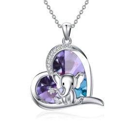 ROMANTICWORK Animal Necklace 925 Sterling Silver Elephant / Lion / Highland Cow / Dragonfly Pendant Necklace Cute Animal Jewellery Gifts for Women Girls Mothers Daughter, Sterling Silver