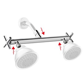 HAOXIN Double Outlet Shower Manifold with Shut Off Valve,Suitable for Dual Sprayer Showering System,Chrome,STC03-L