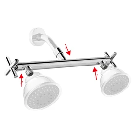 HAOXIN Double Outlet Shower Manifold with Shut Off Valve,Suitable for Dual Sprayer Showering System,Chrome,STC03-L