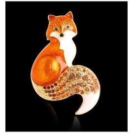 Cute Animal Enamel Fox Brooch Pins Accessory for Backpacks Badges Hats Bags for Women Girls Kids (Yellow)