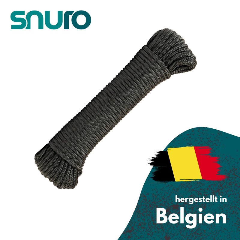 SNURO Nylon rope (4 mm, 20 m, black) - paracord
