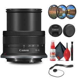 Canon RF-S 18-45mm f/4.5-6.3 is STM Lens with Filter kit + Cleaning Kit + Cap Keeper (Renewed)