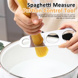 GZSYWZ Spaghetti Measurer Tool - Stainless Steel Pasta Portion Measure Tool 4-Holes Spaghetti Noodle Measuring Ruler Portion Control Tool
