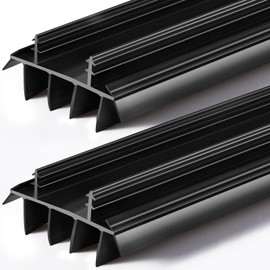 2Pcs 36" Long Door Bottom Replacement, Under Door Seal with Vinyl Fins for Weatherproofing and Insulation, Fits 7/8" Kerf (2, Black)