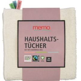 memo Household Cleaning Cloth, Pack of 3, multicoloured