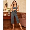 Ekouaer Sleeveless Pajamas Cotton Bamboo Sleepwear Capri Pants Pj Set