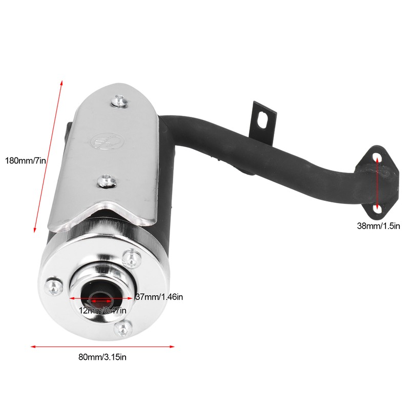 Scooter Exhaust Pipe Metal Alloy Replacement for 43cc 49cc Quad