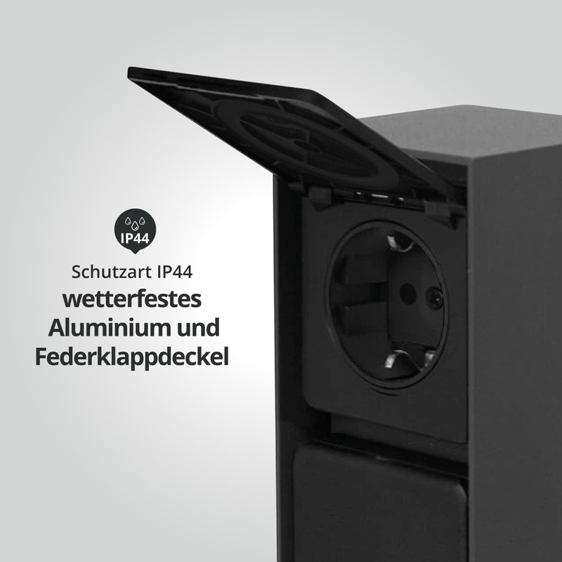 LED Universum, Adam Outside Socket Anthracite with Black Covers