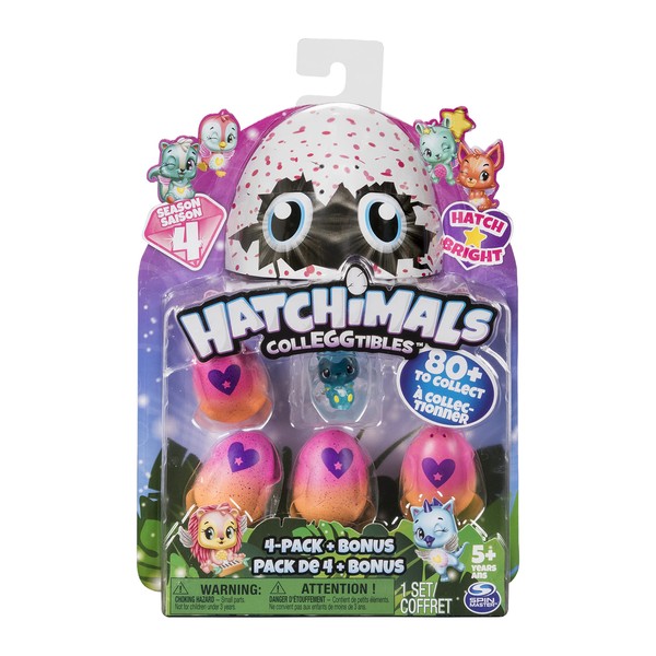 Hatchimals CollEGGtibles, 4 Pack + Bonus, Season 4 CollEGGtible, for