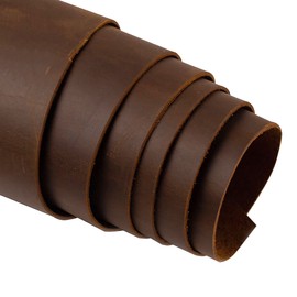 ELW 9-10 oz. (3.6-4mm) Thick Pre-Cut Size 10"x10" in Bourbon Brown Color Full Grain Cowhide Leather, Oil Tanned for Tooling, Carving, Molding, Craft, Hobby, Workshop, Sewing, Knife Sheaths