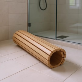 Wooden Shower Mat Rectangular Bath Mat Convenient Non Slip For Bathroom FloorDefault: Default
