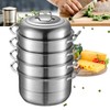 AngelcityCC 5 Tier Layer Stainless Steel Steamer Pot For Cooking