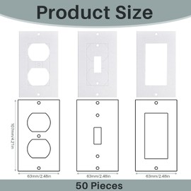 50 Pack Outlet Wall Plate Insulation Gasket Weatherproof Wall Gasket Replacement EVA Insulation Foam Gasket Sealer Outlet Pads Insulated Covers Plug Sealer Light Switch Socket