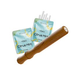 Wooden Aroma Inhaler with Essential Oil Flavored Cores - Scent: Sapelewood - Citrus Mint