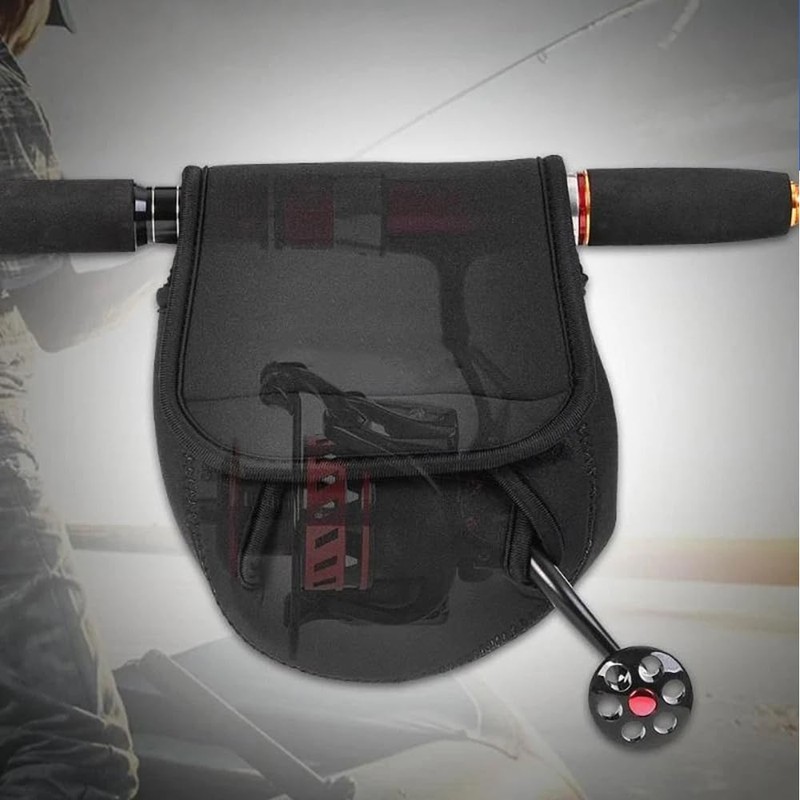 2xPortable Fishing Reel Bag Waterproof Neoprene Case Cover for Spinning
