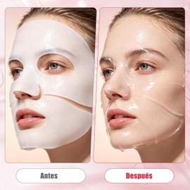 Mascarillas Faciales，Collagen Mask,Mascarilla de biocolágeno， Hidratación Duradera,Reduce los poros, Mejora la elasticidad. (8PCS)