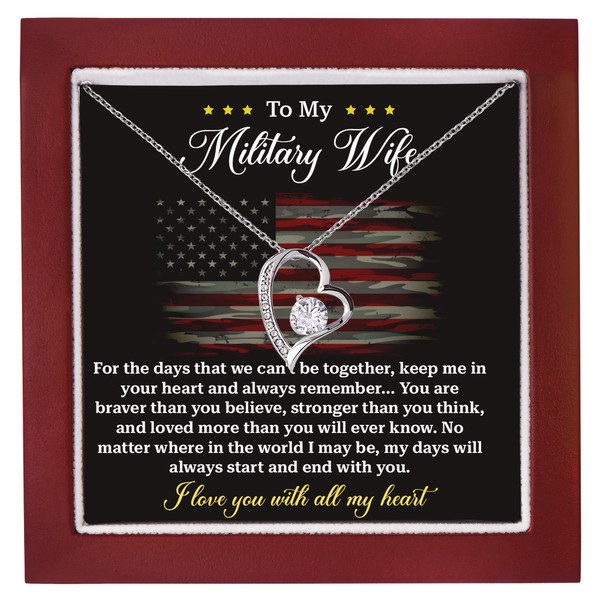 To My Military Wife Necklace, Romantic Army Wife Jewelry, Birthday,