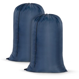 OTraki 28x45 Inch Laundry Bag 2PCS Heavy Duty Laundry Dirty Clothe Travel Wash Bag Extra Large Hamper Bag Drawstring Laundry Basket Liner Bag for Camp College Dorm (Navy Blue)