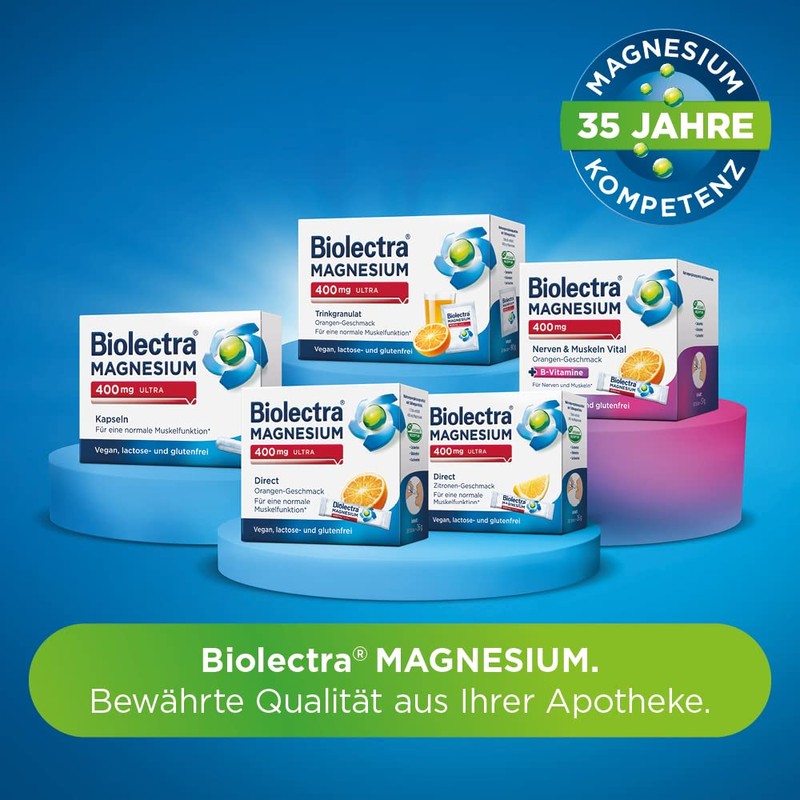 Biolectra Magnesium 400 mg Direct Sticks Orange, 2 x 60