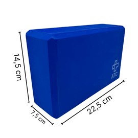 ATC Handels GmbH Yoga Block Aid for Asanas, Pilates and Yoga Exercises - Stretching Block, Yoga Block, Yoga Brick, Blue