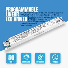 Pack of 5 - eldoLED *2743X3 OPTOTRONIC 50W Constant Current 0-10V Dimmable LED Driver, Programmable Linear OTi50/120-277/1A4 DIM-1L G2 (Osram 57452) …