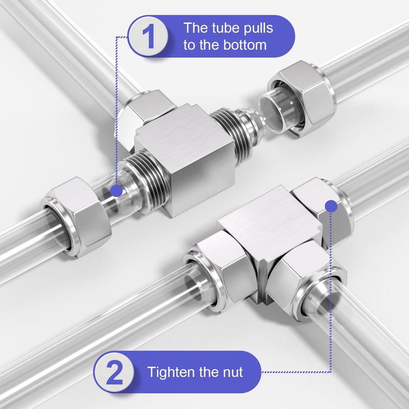 Bwintech 5 Pcs 10mm 3 Way Tee Push to Connect