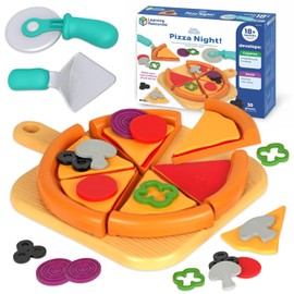 Learning Resources New Sprouts Pizza Night - Play Food Sets for Kids Kitchen, Toddler Pretend Play Food Set, Preschool Toy Pizza, Fine Motor Skills, Kitchen Playset Accessories for Kids