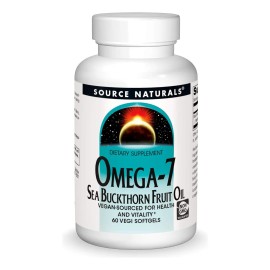Omega-7, aceite de fruta de espino amarillo, 60 cápsulas blandas de sabor sin sabor
