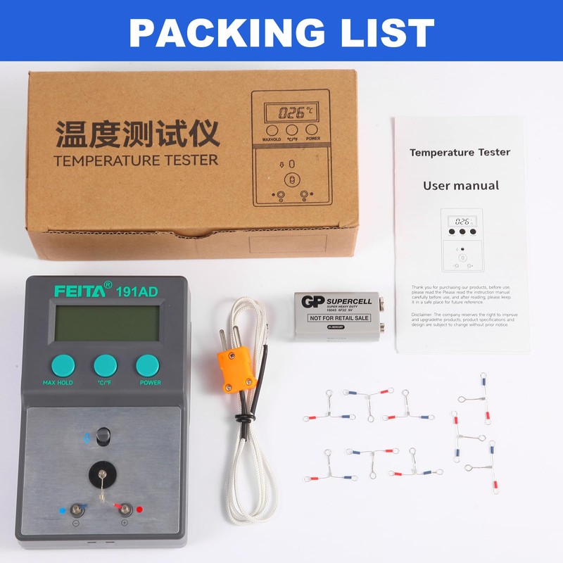 FEITA 191AD Soldering Tip Thermometer with AUTO & MAX Hold