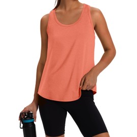 WIHOLL Womens Racerback Tank Tops Sleeveless Athletic Shirts Workout Tops for Running Yoga Hiking Crossfit Orange L