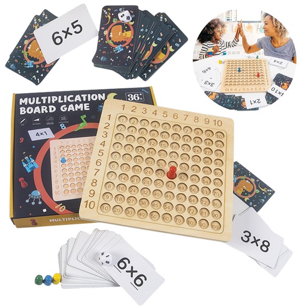 Montessori Multiplication Board, Wooden Multiplication Board, Multiplication Learning Multiplication Table,
