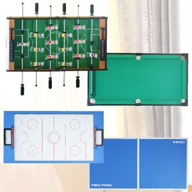 TALLO 4-in-1 32" Combination Game Table for Foosball, Air Hockey, Billiards and Table Tennis, Multi Games Set for Home Play Room