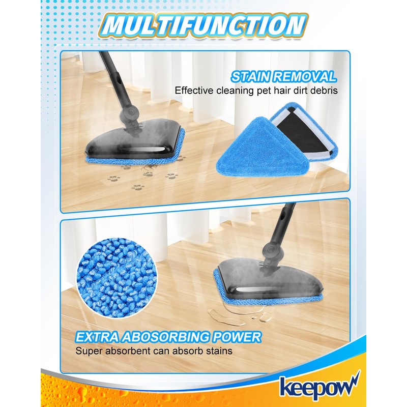 KEEPOW Steamer Mop Pad Compatible with Wagner 905e, 915e and